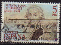 ESPAÑA 1979 2536 Sello Defensa Naval de Tenerife Antonio Gutierrez usado Espana Spain Espagne Spagna Spanje Spanien 